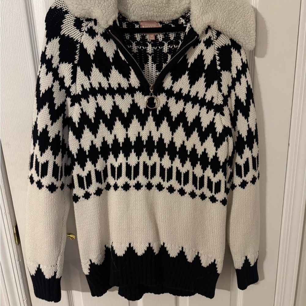 Show Me Your MuMu Black and Cream Cowl Sweater